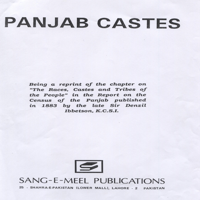 Punjab Castes 1883